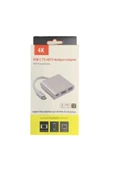 BAYINDIRELEKTRONİK 3in1 Type-C To HDMI Hub Port Adaptör Pd USB 3.0 4K HDMI Çoklayıcı Çevirici Dönüştürücü - 1