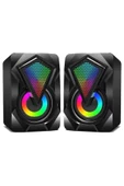ULTRATEKNO Rgb Işıklı 1 1 Kablolu Bilgisayar Pc Notebook Hoparlör Gaming Speaker - 3