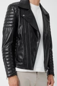 Biker Siyah Deri Mont - 8