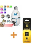BAYINDIRELEKTRONİK 32 GB Hafızalı Wifi 360 Panoramik Ampul Kamera Güvenlik Kamerası Çift Wifi 360 Derece Gece Görüşlü - 1
