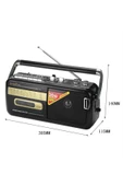 Knstar Taşınabilir Bluetoothlu Radyo Kaset Çalarlı Usb Girişli thumbnail 3