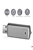 Kingboss Gri Renk Ses Kayıt Cihazı Kristal Mikrofonlu 16 Gb Usb Görünümlü Ev Işyeri Dinleme1 Cihazı - 2