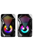 ULTRATEKNO Rgb Işıklı 1 1 Kablolu Bilgisayar Pc Notebook Hoparlör Gaming Speaker - 2