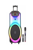 ULTRATEKNO NDR Y-12 Full RGB Panel 40 WATT Taşınabilir Büyük Boy Bluetooth Mikrofonlu Hoparlör - 1