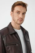 James Kahverengi Deri Mont - 5