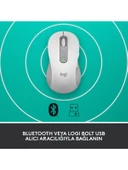 Logitech Signature M650 Büyük Boy Sol El Için Sessiz Kablosuz Mouse - Beyaz - 3