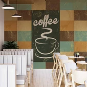 Kahve Temalı Ve Yazılı Cafe Duvar Kağıdı Baskı - 2