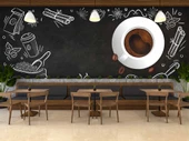 Kahve Desenli Cafe Duvar Kağıdı Baskı - 4
