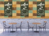 Kahve Temalı Ve Yazılı Cafe Duvar Kağıdı Baskı - 3