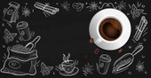 Kahve Desenli Cafe Duvar Kağıdı Baskı - 5