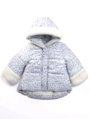 Özel Havalı Kürk Detaylı Puanlı Fermuar İçi Polarlı Kapüşonlu Kışlık İçi Peluş Kız Bebek Mont Şişme - 3