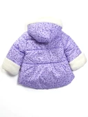 Özel Havalı Kürk Detaylı Puanlı Fermuar İçi Polarlı Kapüşonlu Kışlık İçi Peluş Kız Bebek Mont Şişme - 5