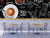 Fincan Ve Cezve Temalı Duvar Kağıdı Baskı thumbnail 3
