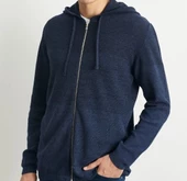 AC&Co / Altınyıldız Classics Erkek Indigo-lacivert Standart Fit Normal Kesim Kapüşonlu Desenli Triko Hırka - 1
