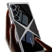 Galaxy S24 Ultra Kılıf Ultra İnce Kamera Korumalı PC + Deri Arka Yüzey  X-Pro Kapak - 4