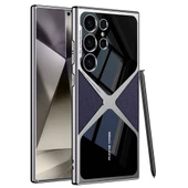 Galaxy S24 Ultra Kılıf Ultra İnce Kamera Korumalı PC + Deri Arka Yüzey  X-Pro Kapak - 11