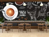 Fincan Ve Cezve Temalı Duvar Kağıdı Baskı thumbnail 4