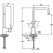 Artema Flo S A42103 Eviye Mutfak Bataryası, Krom - 2