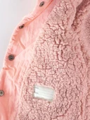 Havalı Kapitone Detaylı Düğmeli Cepli İçi Kürklü Kapüşonlu Kışlık İçi Peluş Kız Bebek Mont Şişme - 5