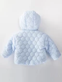 Havalı Kapitone Detaylı Düğmeli Cepli İçi Kürklü Kapüşonlu Kışlık İçi Peluş Kız Bebek Mont Şişme - 11