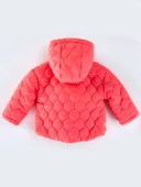 Havalı Kapitone Detaylı Düğmeli Cepli İçi Kürklü Kapüşonlu Kışlık İçi Peluş Kız Bebek Mont Şişme - 10