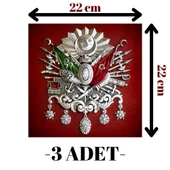 3 Adet Osmanlı Tuğrası Yapışkanlı Sticker 22 x 22 cm - 1