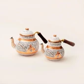 Erzincan El İşlemeli Bakır ÇAYDANLIK NO:2 BEYAZ - 6