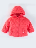 Havalı Kapitone Detaylı Düğmeli Cepli İçi Kürklü Kapüşonlu Kışlık İçi Peluş Kız Bebek Mont Şişme - 3