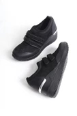 Stonestar Cırt Cırtlı Siyah Taşlı Sneaker Dolgu Topuklu Spor Ayakkabı - 2