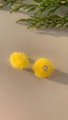 Parlak Güneş Sarısı Renkli Papatya Şekil Sarı Gold Aksesuarlı Epoksi Küpe El Yapımı Hediyelik thumbnail 5
