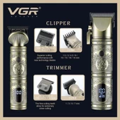 Vgr V-670 Metal saç kesim makinesi  profesyonel saç sakal berber seti - 3