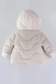 Trend Sevimli Kuzu Detaylı İçi Kürklü Fermuar Kapüşonlu Kışlık İçi Peluş Erkek Kız Bebek Mont Şişme - 9