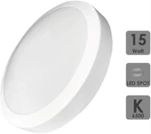 LED 15W Glop Armatür Beyaz Işık BEYAZ Kasa 6500k Sıva Üstü IP20 - 3