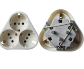 VİKO Yonca Sıva Altı Topralı Üçlü Priz Beyaz - 1