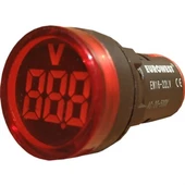 KIRMIZI SİNYAL LAMBASI 22MM 220V VOLTMETRELİ - 1