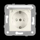 VİKO KREM KARRE MERIDIAN KAPAKLI TOPRAKLI PRİZ ÇOCUK KORUMALI - 1