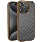 Apple iPhone 16 Pro Max Kılıf Karbon Fiber Görünümlü Parlak Kamera Çerçeveli Zore Venus Kapak - 1