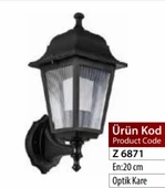 ZERPA Kare Duvar Aplik SİYAH Bahçe Armatür ABS Plastik E-27 Duylu IP54 - 1