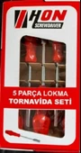 HON-RMS 5li Kırmızı Lokma Tornavida Seti  6mm 7mm  8mm  10mm  13mm - 1