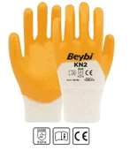 BEYBİ Pamuk Tam Kaplı İş Eldiveni Sarı KN2 NO:10 - 1