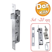 Dar Kilit Standart PVC Ahşap Kapı Gömme Kilit Gövde Kilidi Gövdesi Silindirli Barelli Yale 20 mm - 1