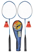 5'li Çantalı Set Badminton Raketi Seti 2 Raket + 2 Top + Çanta Amatör Çocuk-Genç Raket Top Seti 500 - 1