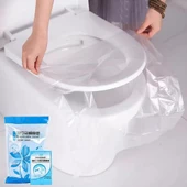 Periboia 10 Adet Biyobozulur Klozet Kapağı Poşeti Seyahat Tipi Taşınabilir Klozet Kılıfı - 5