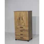Buket 4 Çekmeceli Raflı Kapaklı Şifonyer 61x44x128 Demonte - 3