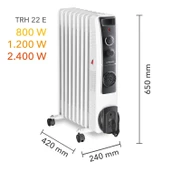 Trotec TRH 22 E Yağlı Radyatör 2400 W 9 Dilim Fanlı - 1