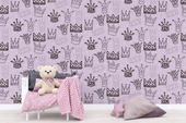 Kraliçe Tacı Temalı Çocuk Odası Duvar Kağıdı Baskı thumbnail 5