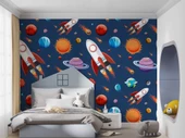 Uzay Desenli Duvar Kağıdı Baskı thumbnail 3