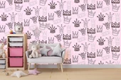 Kraliçe Tacı Temalı Çocuk Odası Duvar Kağıdı Baskı thumbnail 4