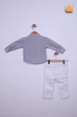 Babyhola Hakim Yaka Gömlek Kot Pantolon Erkek Bebek Çocuk Alt Üst Spor Takım Elbise 2141 - 8