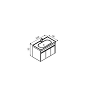 Orka Aydos 100 cm Retro Gümüş/Beyaz Banyo Dolabı Alt Modül ve Lavabo - 3